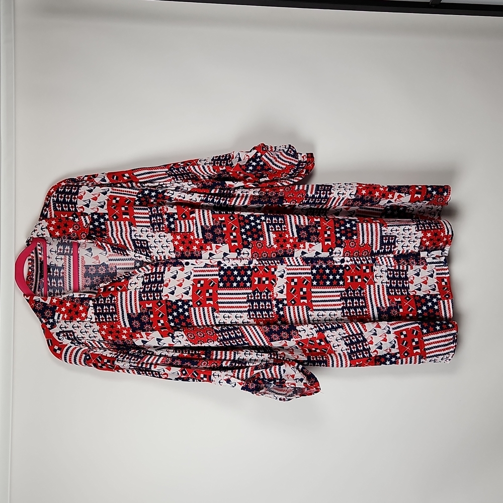 Talbots 3X Nautical Button Down Shirt Cover-up